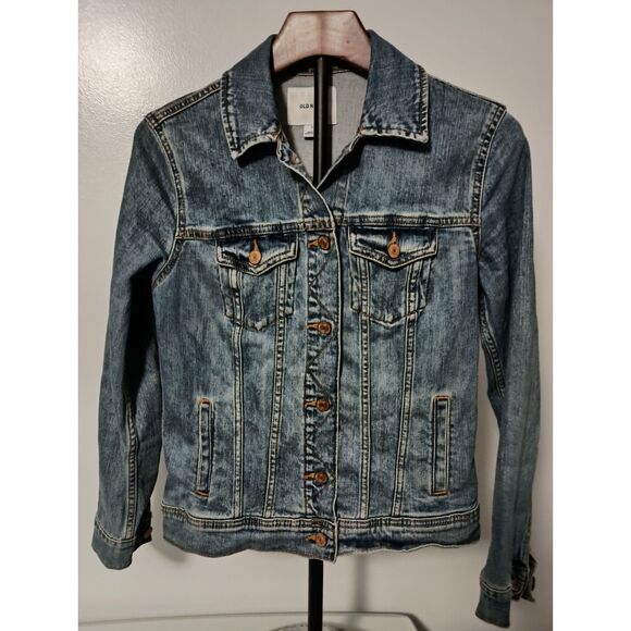 OLD NAVY, Faded Look, Dark Denim / Jean Jacket, Woman Size S - Picture 1 of 5